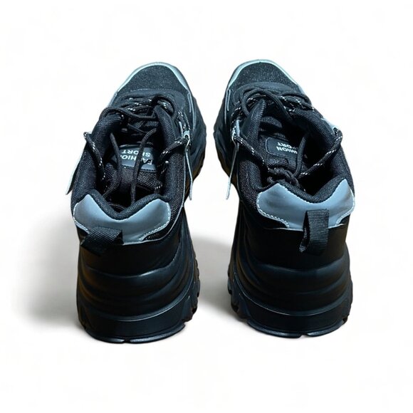 Fashion Sport Men's Athletic Black & Gray Sport Sneakers, Size 12, New - Picture 3 of 9